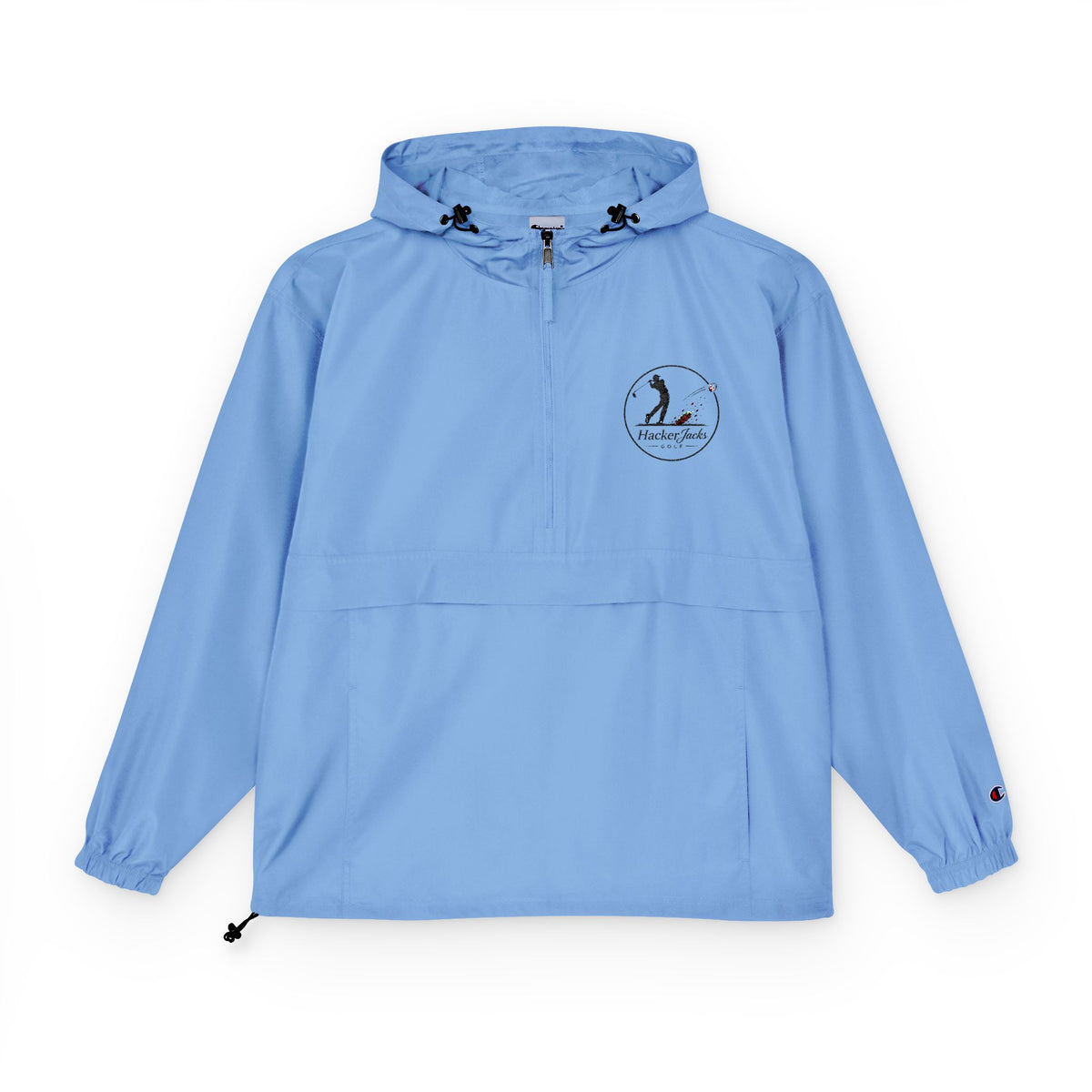 Champion Packable Anorak Jacket — Distressed Logo Chest Pocket