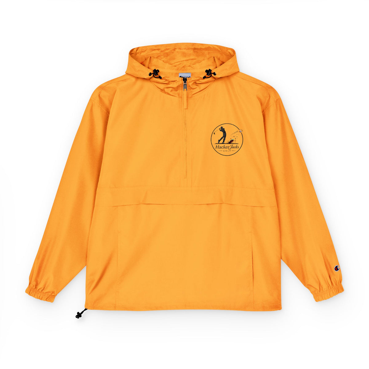 Champion Packable Anorak Jacket — Distressed Logo Chest Pocket