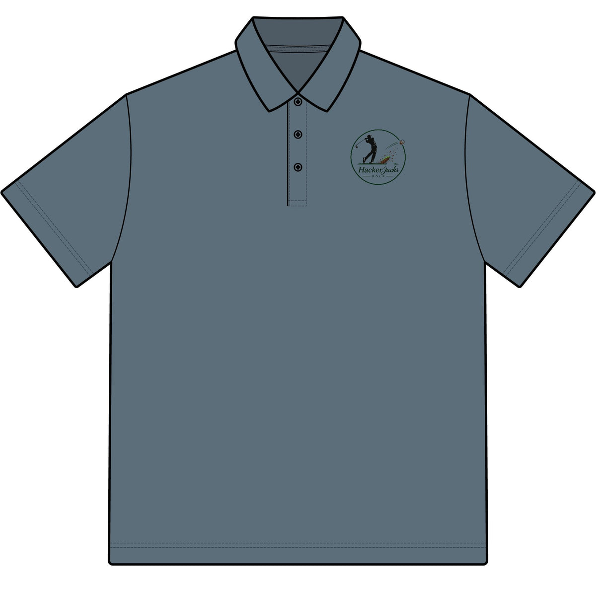 Men’s Stretch Heather Polo - Subtle Left Chest Logo, Performance Golf & Work Shirt