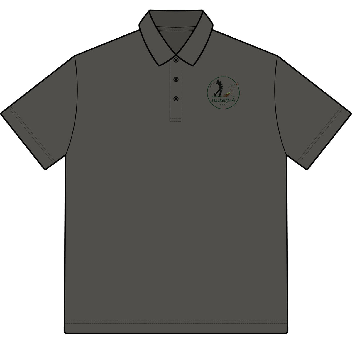 Men’s Stretch Heather Polo - Subtle Left Chest Logo, Performance Golf & Work Shirt