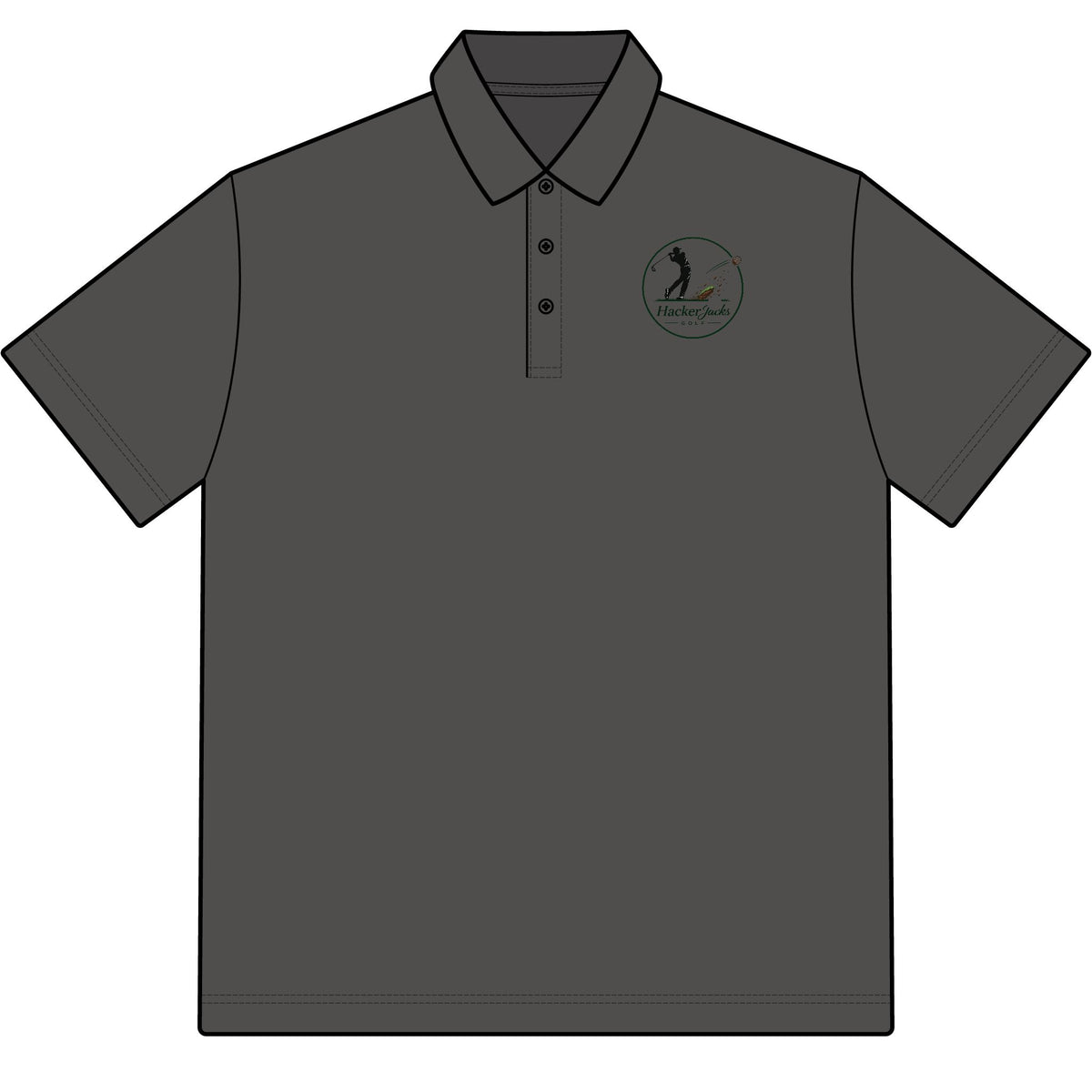 Men’s Stretch Heather Polo - Subtle Left Chest Logo, Performance Golf & Work Shirt