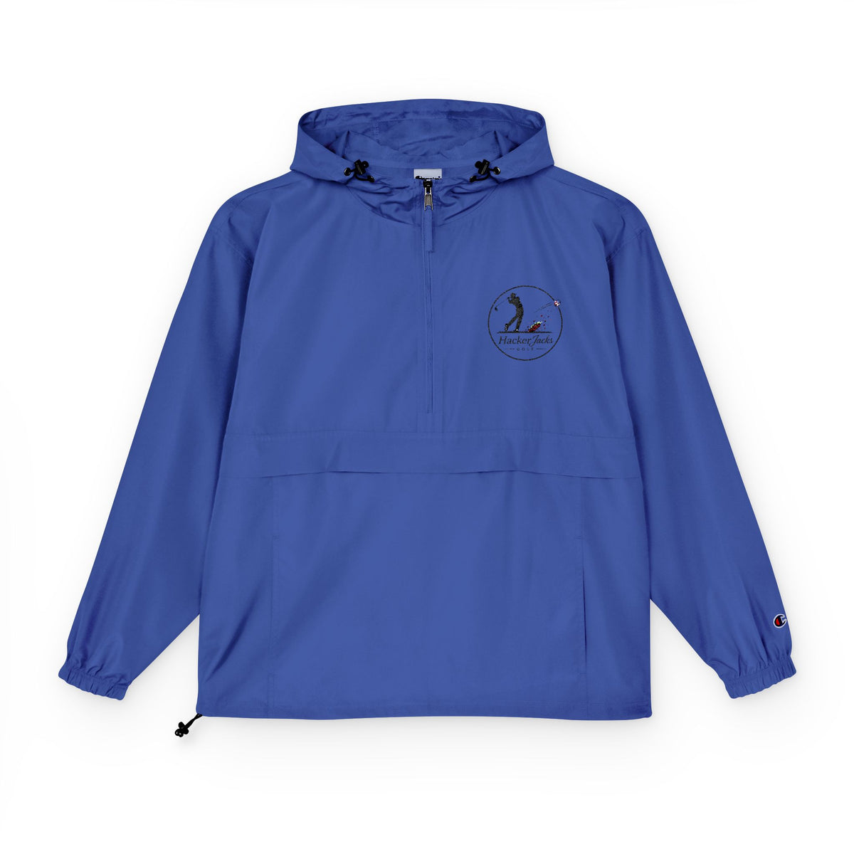 Champion Packable Anorak Jacket — Distressed Logo Chest Pocket